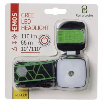 Akumulatorowa latarka czołowa Emos LED P3535, 110 lm, CREE LED 4× SMD Akumulatorowa latarka czołowa Emos LED P3535, 110 lm, CREE LED 4× SMD