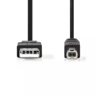 Nedis CCGB60100BK30 - Kabel USB 2.0 | Wtyk A - Wtyk B | 3 m | Czarny