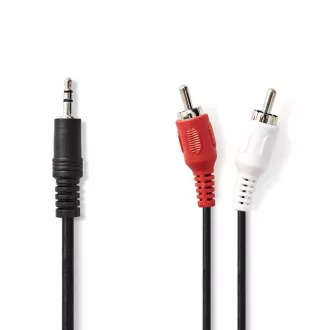 Nedis CAGB22200BK15 - Stereofoniczny kabel audio | Wtyk 3,5 mm - 2x Wtyk RCA | 1,5 m | Czarny Nedis CAGB22200BK15 - Stereofoniczny kabel audio | Wtyk 3,5 mm - 2x Wtyk RCA | 1,5 m | Czarny