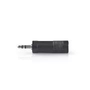 Nedis CAGB22935BK - Stereofoniczny adapter audio | Wtyk 3,5 mm - Gniazdo 6,35 mm | Czarny