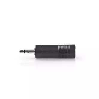 Nedis CAGB22935BK - Stereofoniczny adapter audio | Wtyk 3,5 mm - Gniazdo 6,35 mm | Czarny