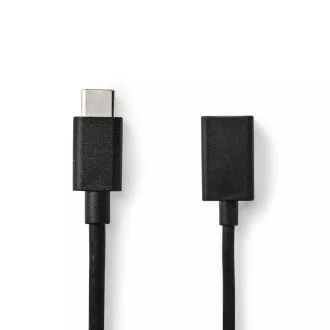 Nedis CCGB61710BK02 - Kabel USB 3.0 | Wtyczka Type-C - Gniazdo A | 0.15 m | Czarny