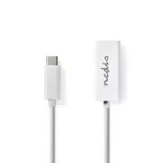 Nedis CCGB64950WT02 – Zasilacz sieciowy USB | USB 3.2 Gen 1 | 1000 Mb/s | Wtyk USB-C | Gniazdo RJ45 | 0,20 m | Biały