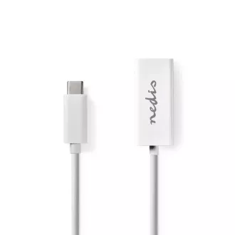 Nedis CCGB64950WT02 - Karta sieciowa USB | USB 3.2 Gen 1 | 1000 Mbps | Wtyczka USB-C™ | Gniazdo RJ45 | 0,20 m | Biały