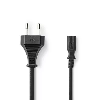 Nedis PCGB11040BK20 - Kabel zasilający Euro | Prosta wtyczka Euro - IEC-320-C7 | 2 m | Czarny