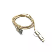 Kabel Crono USB 2.0/ micro USB   Lightning, 1 m, złoty