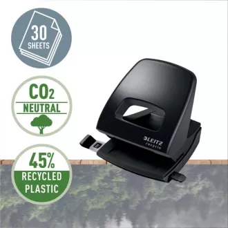 LEITZ Ekologiczny dziurkacz NeXXt RECYCLE, 30 kartek, czarny