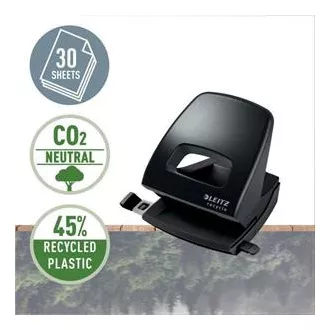 LEITZ Ekologiczny dziurkacz NeXXt RECYCLE, 30 kartek, czarny