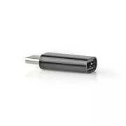 Nedis CCGB60910BK - Adapter USB-C | Wtyk USB 2.0 | USB-C™ | Gniazdo USB Micro-B | 480 Mbps | Okrągły | Niklowany