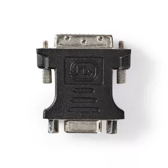 Nedis CCGB32902BK - Adapter DVI| Wtyk DVI-I 24 5 | Gniazdo VGA | Niklowany | Prosty | PVC | Czarny