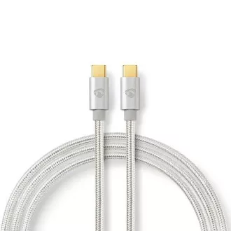 Nedis CCTB60800AL20 - Kabel USB 2.0 | Wtyczka USB-C™ | Wtyczka USB-C™ | 480 Mbps | 2.00 m | Srebrny