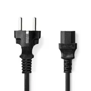 Nedis CEGL10030BK20 - Kabel zasilający | Wtyczka typu F | IEC-320-C13 | Bezpośredni | Bezpośredni | 2m | Czarny