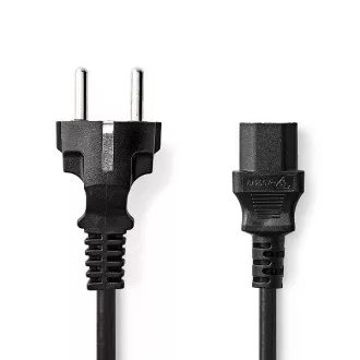 Nedis CEGL10030BK20 - Kabel zasilający | Wtyczka typu F | IEC-320-C13 | Bezpośredni | Bezpośredni | 2m | Czarny