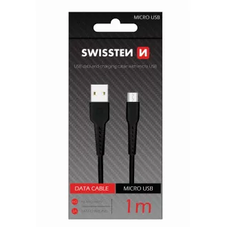 KABEL DO TRANSMISJI DANYCH SWISSTEN USB / MICRO USB 1.0 M CZARNY KABEL DO TRANSMISJI DANYCH SWISSTEN USB / MICRO USB 1.0 M CZARNY
