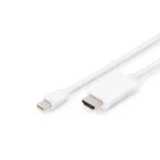 Adapter kabla Digitus DisplayPort, mini DP - HDMI, 2 m, DP 1.2_HDMI 2.0, 4K/60Hz