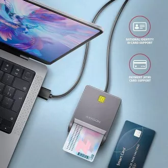 AXAGON CRE-SM3T, czytnik kart stykowych USB-A FlatReader Karta inteligentna (eObčanka), kabel 1,3 m AXAGON CRE-SM3T, czytnik kart stykowych USB-A FlatReader Karta inteligentna (eObčanka), kabel 1,3 m