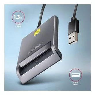 AXAGON CRE-SM3T, czytnik kart stykowych USB-A FlatReader Karta inteligentna (eObčanka), kabel 1,3 m AXAGON CRE-SM3T, czytnik kart stykowych USB-A FlatReader Karta inteligentna (eObčanka), kabel 1,3 m