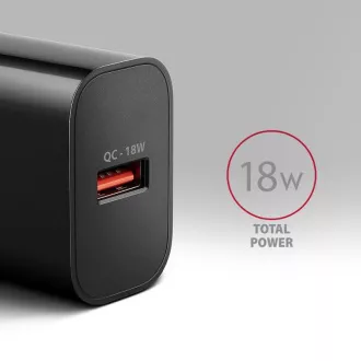 AXAGON ACU-QC18, ładowarka sieciowa 18 W, 1x port USB-A, QC3.0/AFC/Apple, czarna