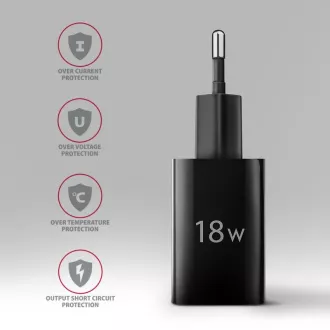 AXAGON ACU-QC18, ładowarka sieciowa 18 W, 1x port USB-A, QC3.0/AFC/Apple, czarna