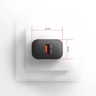 AXAGON ACU-QC18, ładowarka sieciowa 18 W, 1x port USB-A, QC3.0/AFC/Apple, czarna