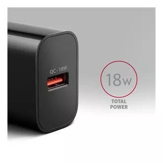 AXAGON ACU-QC18, ładowarka sieciowa 18 W, 1x port USB-A, QC3.0/AFC/Apple, czarna