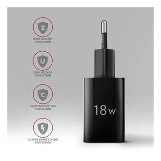 AXAGON ACU-QC18, ładowarka sieciowa 18 W, 1x port USB-A, QC3.0/AFC/Apple, czarna