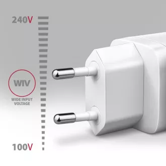 AXAGON ACU-PD20W, ładowarka sieciowa 20 W, 1x port USB-C, PD3.0/PPS/QC4 /AFC/Apple, biała