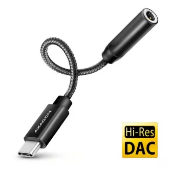 AXAGON ADA-HCPD, USB-C do 3.5mm jack - adapter audio Hi-Res DAC, 384kHz/32bit, stereo, PD 60W 3A AXAGON ADA-HCPD, USB-C do 3.5mm jack - adapter audio Hi-Res DAC, 384kHz/32bit, stereo, PD 60W 3A