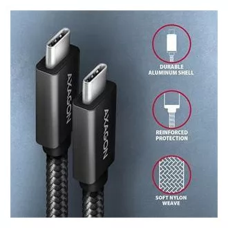 AXAGON BUCM32-CM05AB, kabel SPEED USB-C <-> USB-C, 0,5 m, USB 20 Gb/s, PD 100 W 5 A, 4K HD, ALU, oplot, czarny AXAGON BUCM32-CM05AB, kabel SPEED USB-C <-> USB-C, 0,5 m, USB 20 Gb/s, PD 100 W 5 A, 4K HD, ALU, oplot, czarny