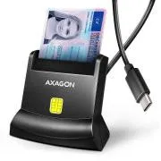 AXAGON CRE-SM4NC, czytnik kart kontaktowych Smart Card (eObčanka) z interfejsem USB-C, w wersji stojącej, kabel 1,2 m