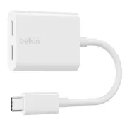 Belkin USB-C Adapter/Disconnector - USB-C Power   USB-C Audio/Charging Adapter, biały