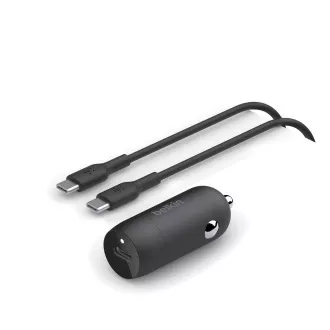 Ładowarka samochodowa Belkin BOOSTCHARGE™ 30W USB-C Power Delivery PPS   kabel USB-C do USB-C o długości 1 m, czarny