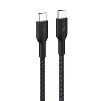 Kabel Belkin BOOST CHARGE PRO USB-C/USB-C 240 W, 1 m, czarny – wytrzymały Kabel Belkin BOOST CHARGE PRO USB-C/USB-C 240 W, 1 m, czarny – wytrzymały