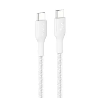 Kabel Belkin BOOST CHARGE PRO USB-C/USB-C 240 W, 1 m, biały – wytrzymały Kabel Belkin BOOST CHARGE PRO USB-C/USB-C 240 W, 1 m, biały – wytrzymały