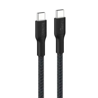 Kabel Belkin BOOST CHARGE PRO USB-C/USB-C 240 W, 3 m, czarny – wytrzymały Kabel Belkin BOOST CHARGE PRO USB-C/USB-C 240 W, 3 m, czarny – wytrzymały