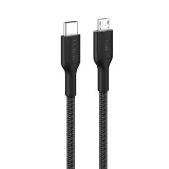 Belkin BOOST CHARGE PRO USB-C/microUSB, 1 m, czarny – wytrzymały Belkin BOOST CHARGE PRO USB-C/microUSB, 1 m, czarny – wytrzymały