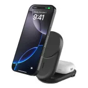 Belkin UltraCharge Qi2 25 W 2 w 1 – magnetyczna, składana ładowarka do iPhone'a/AirPods, z USB-C, czarna