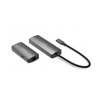Zestaw przedłużacza wideo DIGITUS, USB-C - HDMI, 4K/120Hz CAT6, 30 m
