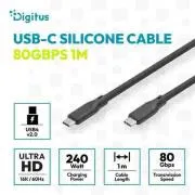 Kabel silikonowy Digitus USB4 w wersji 2.0, USB 80 Gb/s, 1 m, czarny