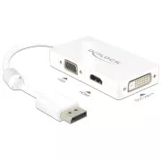 Delock Displayport Adapter 1.1 męski > VGA / HDMI / DVI żeński pasywny biały