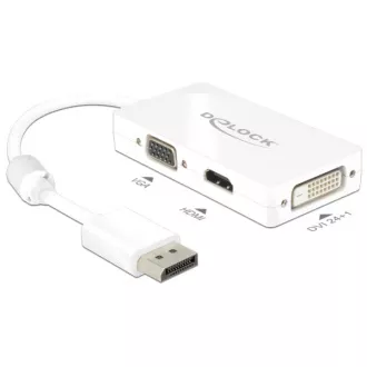 Delock Displayport Adapter 1.1 męski > VGA / HDMI / DVI żeński pasywny biały