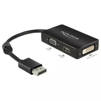 Delock Displayport Adapter 1.1 męski > VGA / HDMI / DVI żeński pasywny czarny