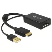 Adapter Delock HDMI-A męski > Displayport 1.2 żeński czarny
