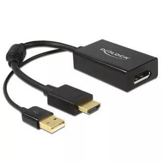 Adapter Delock HDMI-A męski > Displayport 1.2 żeński czarny
