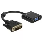 Czarny adapter Delock DVI-D 24 1 męski > VGA żeński