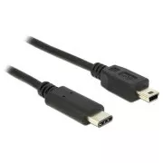 Kabel Delock USB Type-C™ 2.0 męski > USB 2.0 typu Mini-B męski 0,5 m czarny