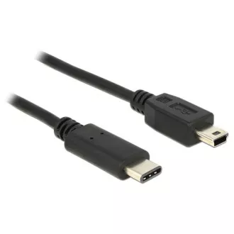 Kabel Delock USB Type-C™ 2.0 męski > USB 2.0 typu Mini-B męski 0,5 m czarny Kabel Delock USB Type-C™ 2.0 męski > USB 2.0 typu Mini-B męski 0,5 m czarny
