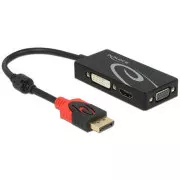 Delock Adapter DisplayPort 1.2 (męski) > VGA / HDMI / DVI (żeński) 4K pasywny, czarny