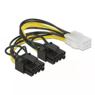 Kabel zasilający Delock PCI Express 6-pinowy żeński > 2 x 8-pinowy męski 15 cm