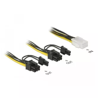 Kabel zasilający Delock PCI Express 6-pinowy żeński > 2 x 8-pinowy męski 15 cm